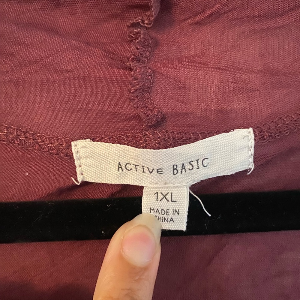 Active Basic Maroon Open-Front Cardigan - Picture 3 of 5